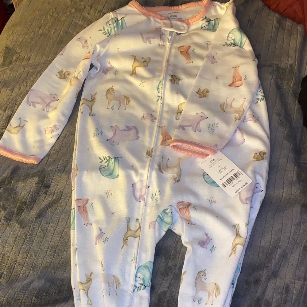 Carter’s one piece girls footed sleeper. Size 24M